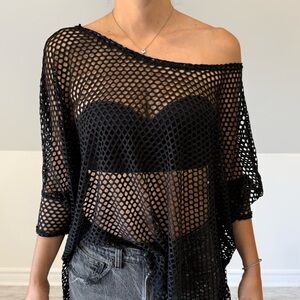 BLACK MESH TOP